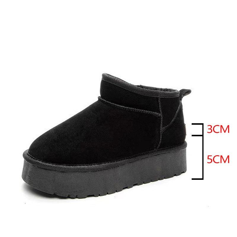 Sheepskin and fur integrated snow boots women's new rubber light foam non-slip lightweight versatile wool warm short boots
