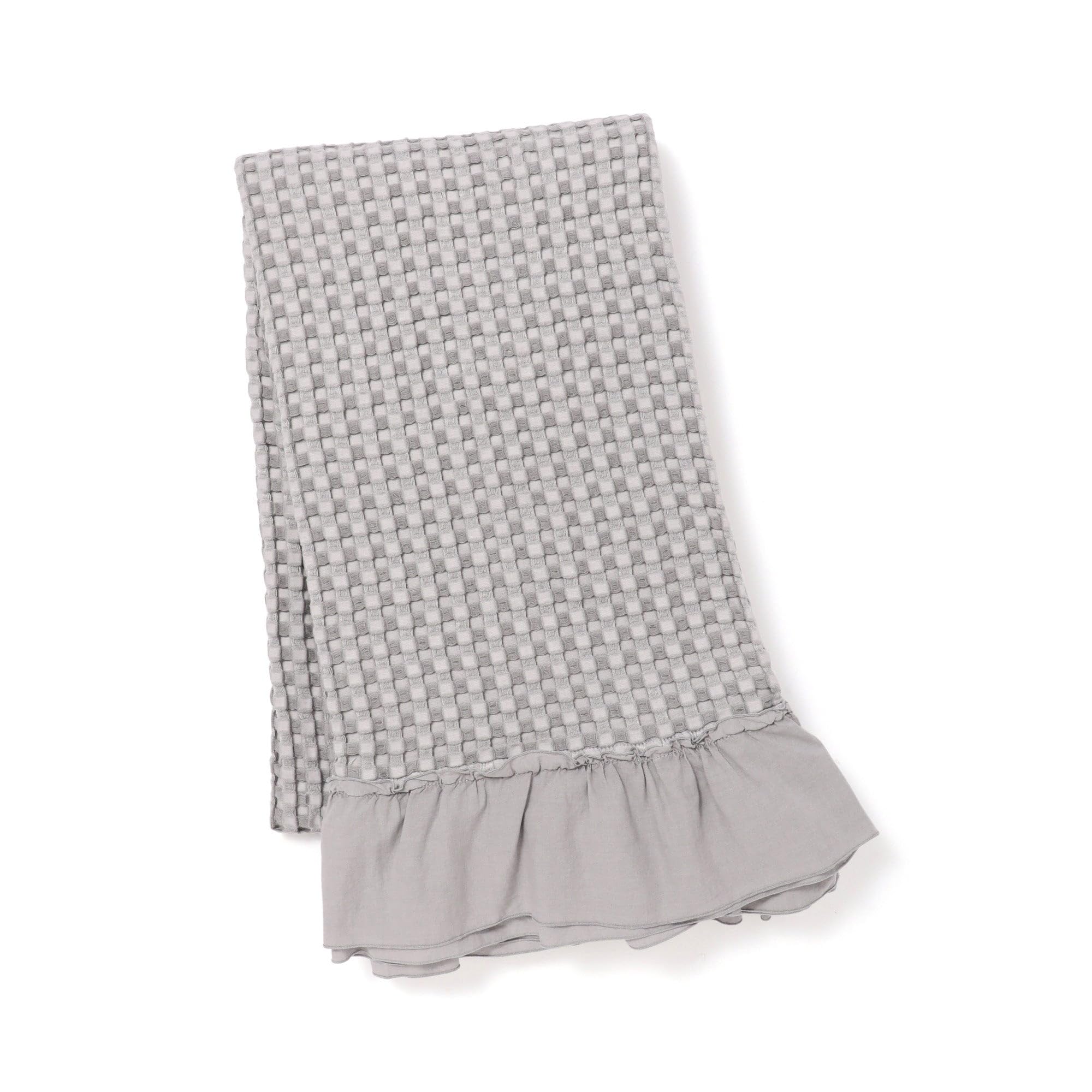 

Francfranc Smooth Waffle Blanket, Single, Gray, Ruffled, Throw