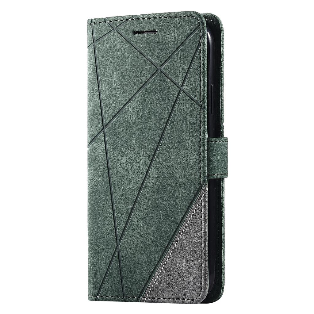 Kožené pouzdro pro iPhone 11 s popruhem, na dotek příjemné prošívání, peněženkový kryt na telefon