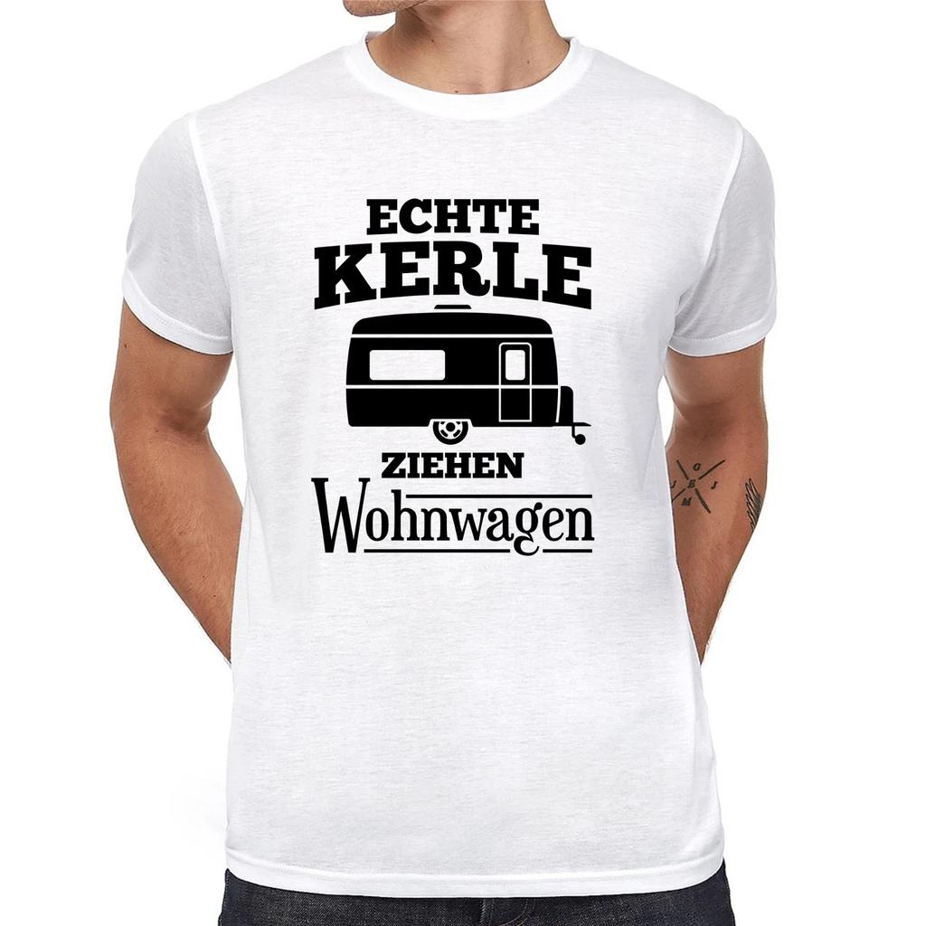 ECHTE KERLE ZIEHEN WOHNWAGEN Camper Camping Urlaub Spaß Lustig Comedy TShirt