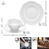 Meissen Wave Play White and Cake Plate Set Halloween Wedding or Commemorative Porcelain [Officially Imported] 3-Piece Teacup, Saucer,