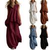 Completi Due Pezzi da Donna Camicie Casual a Maniche Lunghe e Pantaloncini Corti