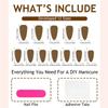 24x Black French Tip Full Cover False Nail Simple Press On Nail Short Almond Stick On Nail Acrylic Nail for Daily