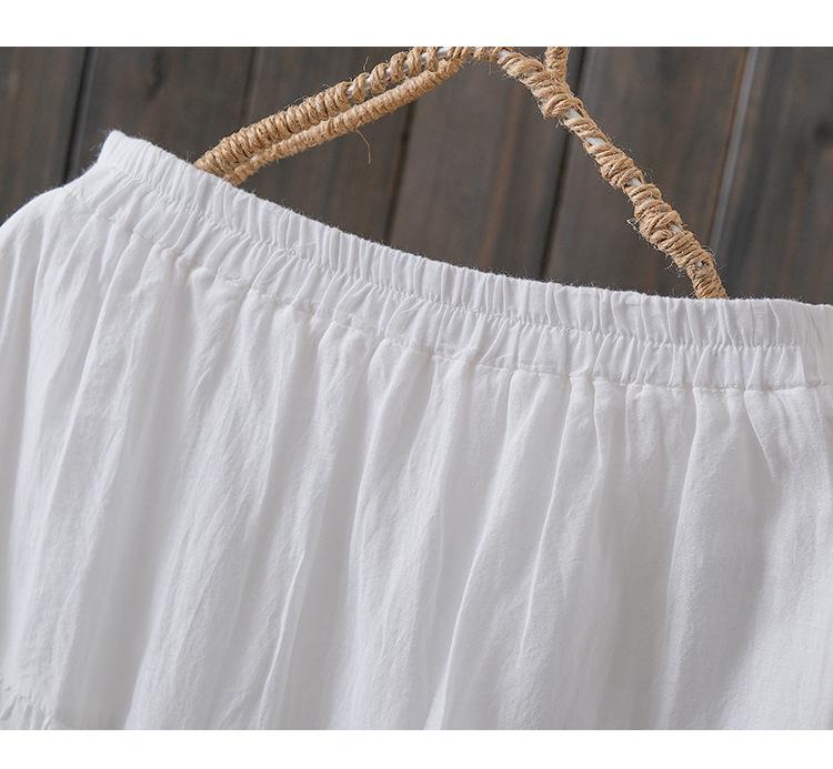 3178 Cotton Linen A-line Skirt with Retro Embroidery - Women's Spring/Summer 2026 Collection