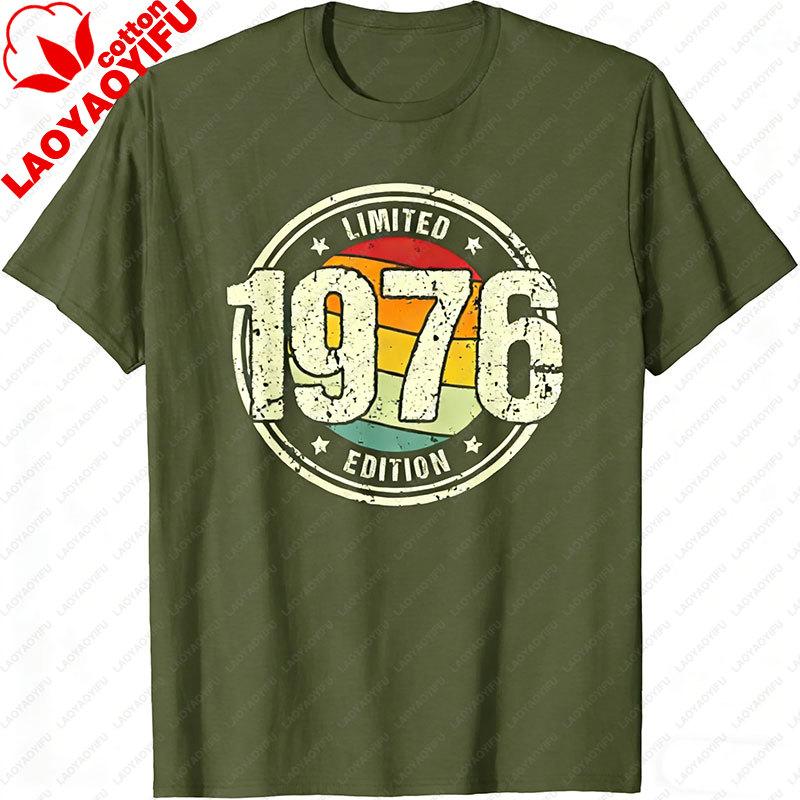 Retro 50 Year Old Vintage 1976 Limited Edition 50th Birthday Classic Graphic T Shirts Clothes for Women Men Summer Cotton Tees
