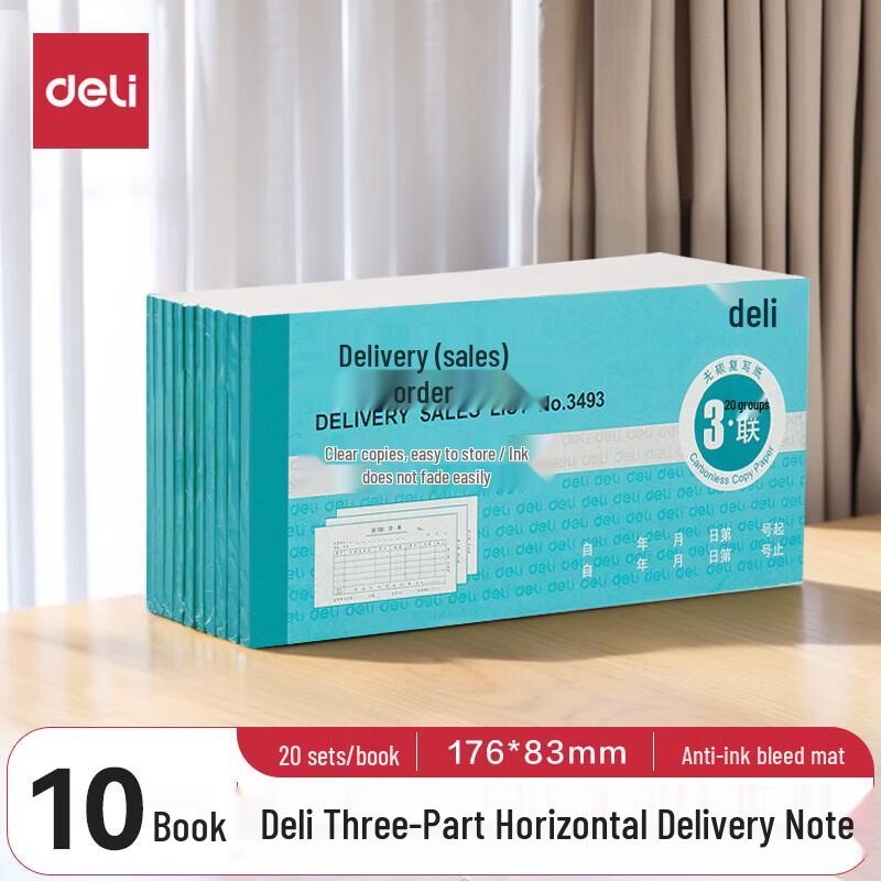 Deli 3493 Carbonless Sales & Delivery Receipt Books