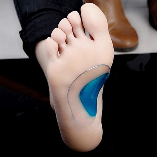 1 Pair Arch Support Insoles Correct Position Shoe Insoles Breathable Skin-Friendly Adhesive Foot Pads for Plantar Fasciitis Flat Feet Relief