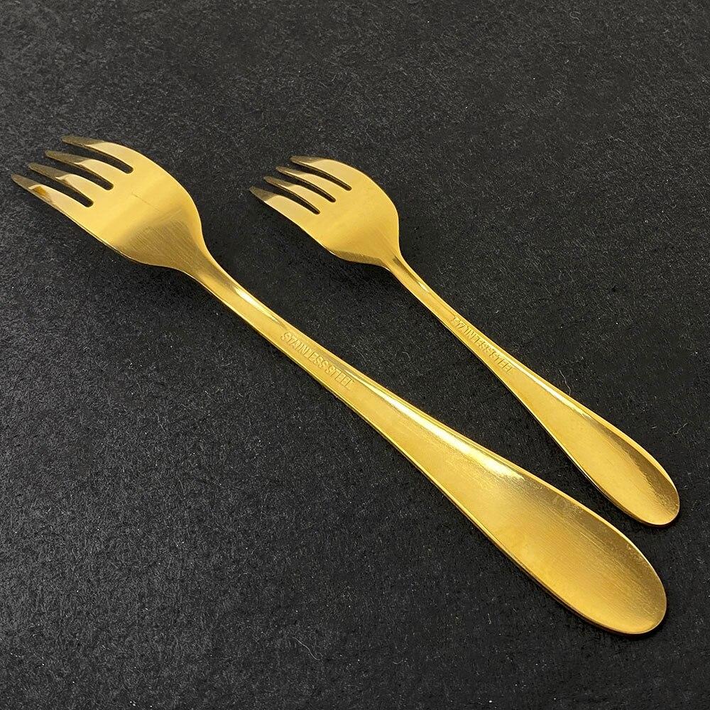 40ks/sada Nová luxusní sada zlatých příborů Zrcadlo Sada příborů Nerezové příbory Nůž Vidlička Lžíce Čajová lžička Na doma