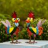 Metal Rooster Outdoor Statue, Multicolour Animal Art Patio Decoration, Tabletop Decorations, Statue Decoration Crafts