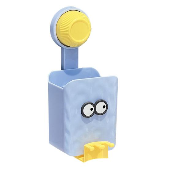 

Настенный органайзер-держатель для зубных щеток с отсеком для хранения, высокая грузоподъемность, простая установка, стойка для зубных щеток на присоске синий