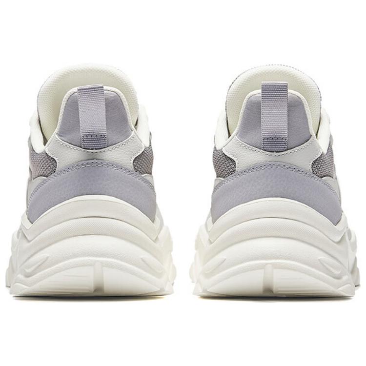 Anta Little Millennium Comfortable Breathable Shock Absorbing Wear Resistant Low Top Dad Shoes Men sneakers White Gray 912438813-3