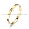 Cross-border Titanium Steel Gold Bangle with Zircon for Couples