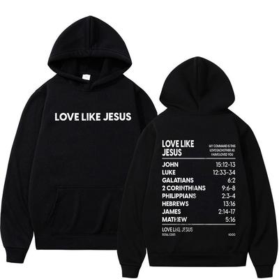 Chrześcijańska Miłość Jak Jezus Werset Biblijny Bluzy Mężczyźni Kobiety Odzież Moda Harajuku Bluzy Polarowe Casualowe Pulower z Długim Rękawem