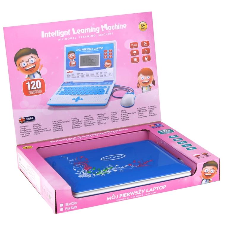 Interactive Educational Laptop Computer For Children Pl/Ang 120 Options Blue
