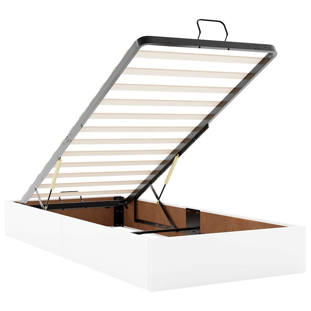 Ottoman Bed Without Mattress White 90x200 Cm Faux Leather