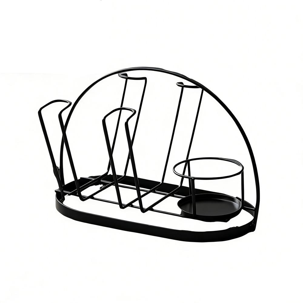 Iron Water Cup Drying Rack Gold/Black Glass Cup Drain Holder Durable Tea Cup Holder for Home