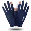 1 Pair Ice Silk Gloves Work Sunscreen Anti Slip Sweat Absorbing Touch Screen For Fitness Men'S Women'S With Exposed Fingers