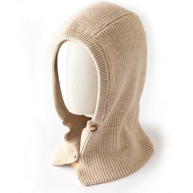 Winter Skullies Beanies Hat Buttons Bib Men Warm Windproof Cap Women Wool Scarf Caps Balaclava Mask Gorras Bonnet Knitted Hats