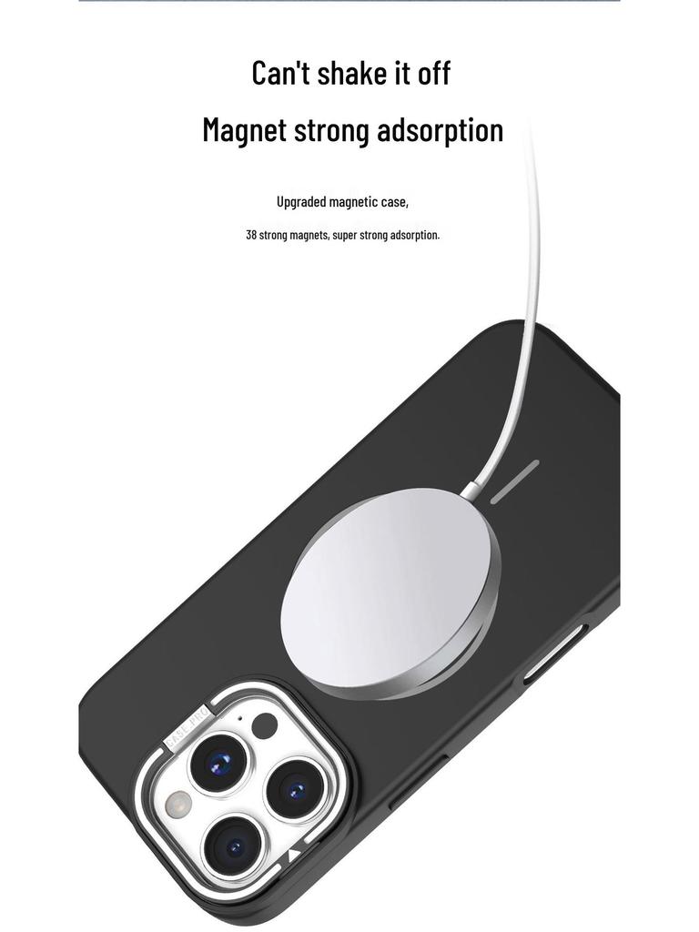 Apple 16 Case: Invisible Lens Stand, iPhone 17 Compatible, Thin Magnetic Frosted Ring Protective Cover.