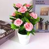 Flower Rose Plant Potted Bonsai Living Room Office Artificial Flower