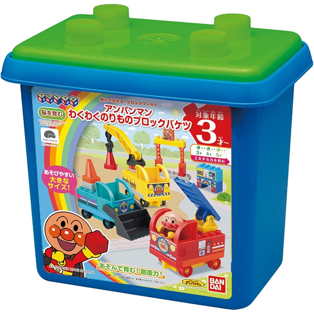 Bandai BlockLabo Anpanman Vehicle Building Block Bucket Age 3+ Educational Toy