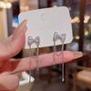 Korean High-End Fashion Bow Tassel Earrings for Women - Light Luxury Niche Design