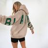 Streetwear Hoodie For Women Thick Polyester With Letter Graphic Fall 2023