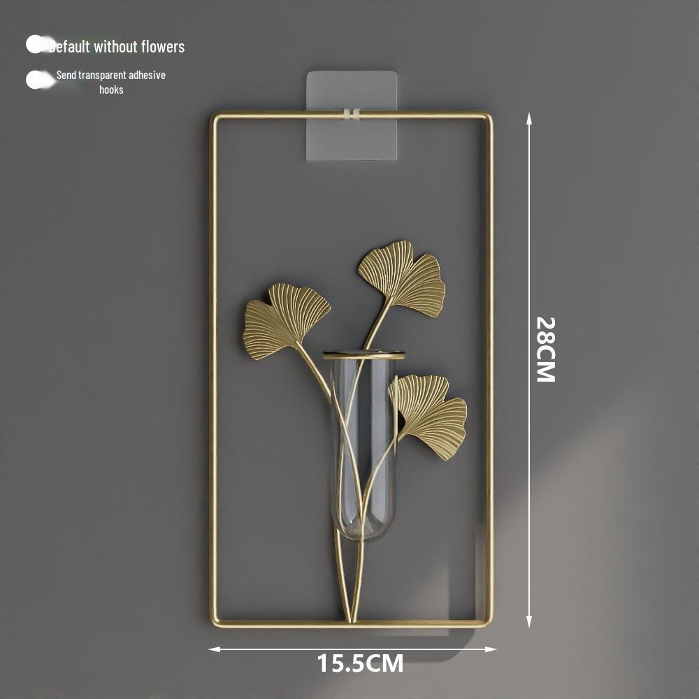 Nordic Light Luxury Wall-Mounted Hydroponic Vase – Modern Punch-Free Living Room Decor