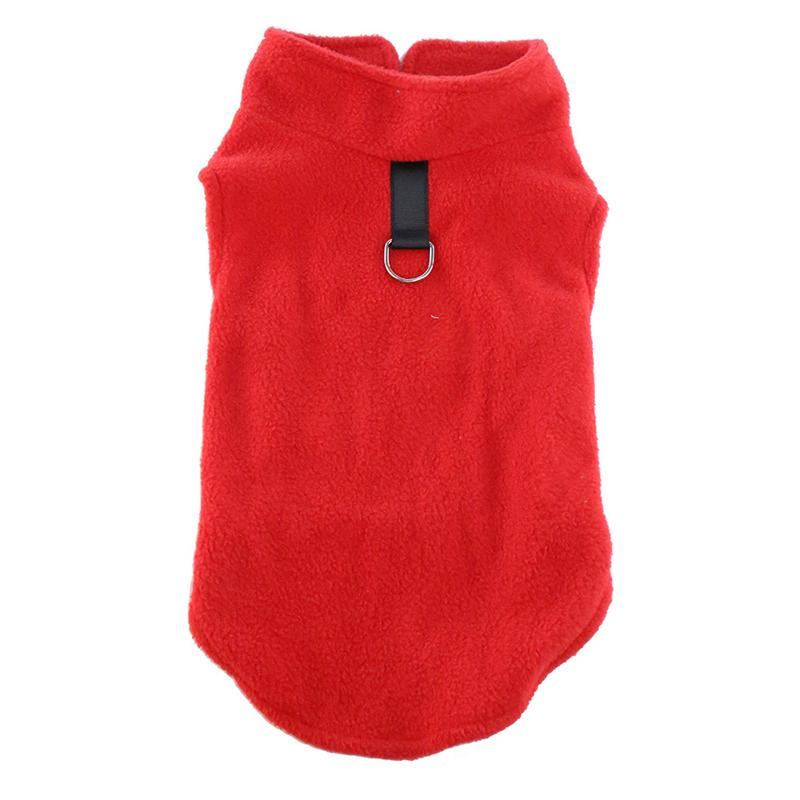 1Pc Fleece Solid Color Dog Warm Coat Warm Pet Clothes Winter Puppy Vest Outfit Sweater Jacket