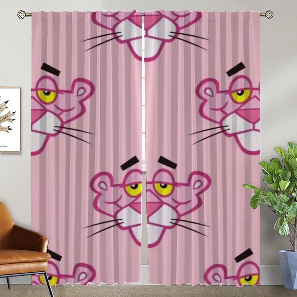

Украшения на Хэллоуин Розовая пантера Кухонные шторы для гостиной Шторы для домашнего интерьера Шторы 2 шт. Разделительные жалюзи W50xH70cmx2pcs-CL