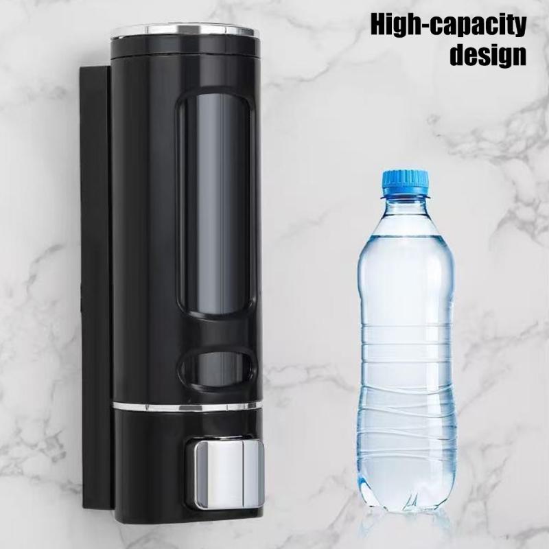Manual Press Shampoo Bottle Wall Mounted Dispenser With ABS Precise Liquid Control Bathroom Organizer