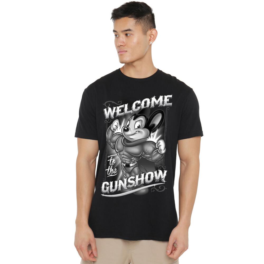 Mighty Mouse Mighty Gunshow T-Shirt S-2XL Black XXXXL