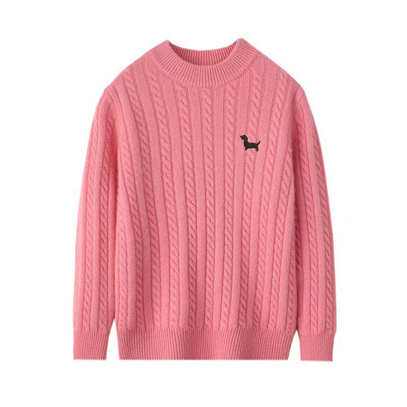 Children s Thick Wool Cable Knit Sweater - Boys & Girls Long Sleeve Pullover, Korean Style 100cm height