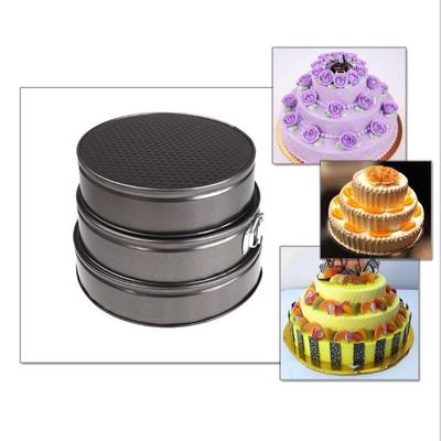 Stampo per torta 3 pezzi set rotondo fondo vivo fibbia metallo antiaderente stampo per torta stampo per torta di compleanno