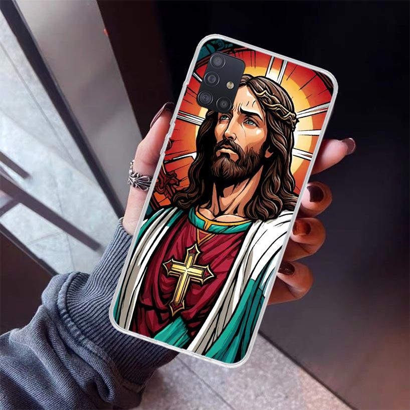 Christian Cross Design Phone Case For Samsung Galaxy A52 A51 A50S A32 A22 A12 A02S A72 A71 A31 A70 A30S Note 20 Ultra 10 Plus S1