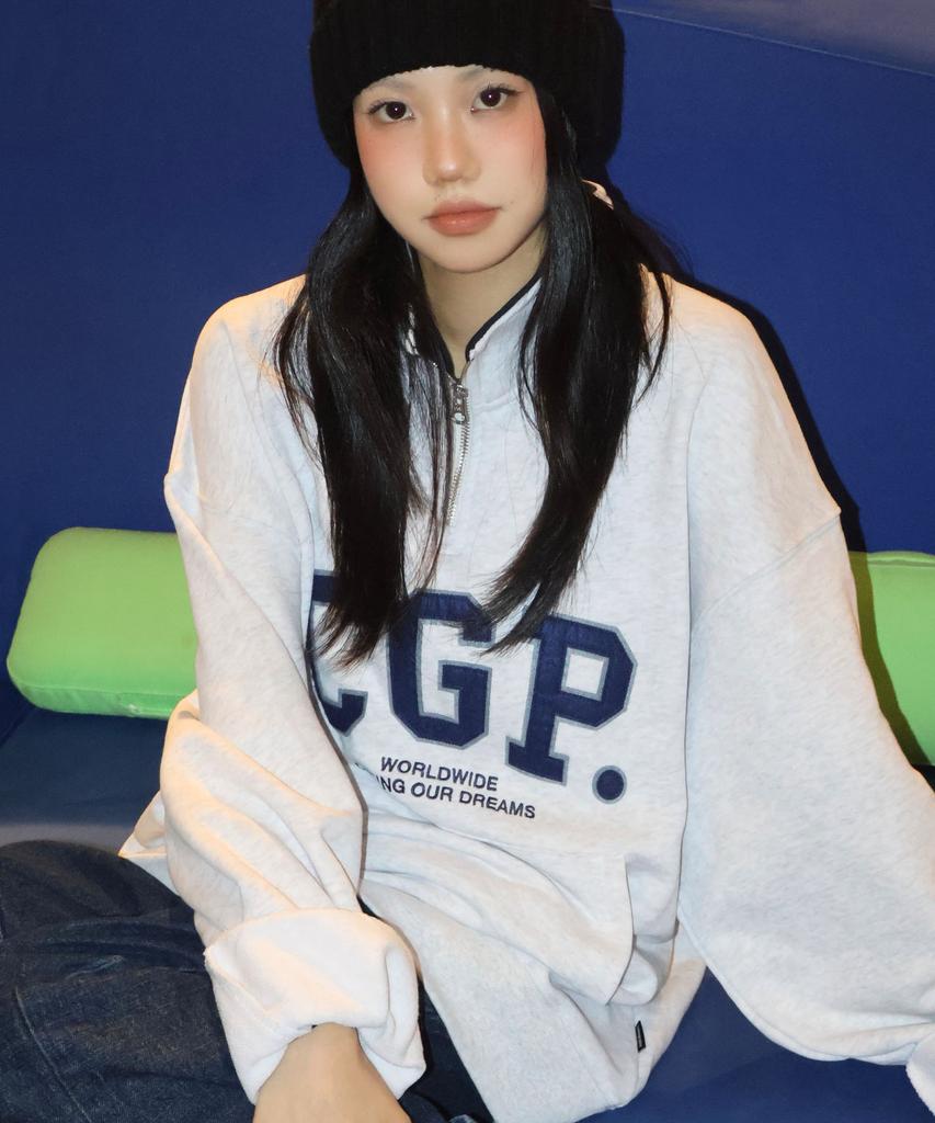 CGP Cgp Arch Logo Half Zip_Melange Grey