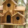 Wood Bird Houses Feeder 6 Holes Wooden Birdhouse Hanging Sleeping Nest for Indoor Outdoor Birds Garden Decoration