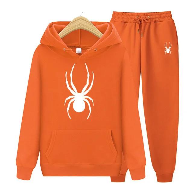 Spring and Autumn Men's And Women Suit Brand Fashion Spider Hoodie + Trousers Men's Casual Jogging Sportswear 2 Sets