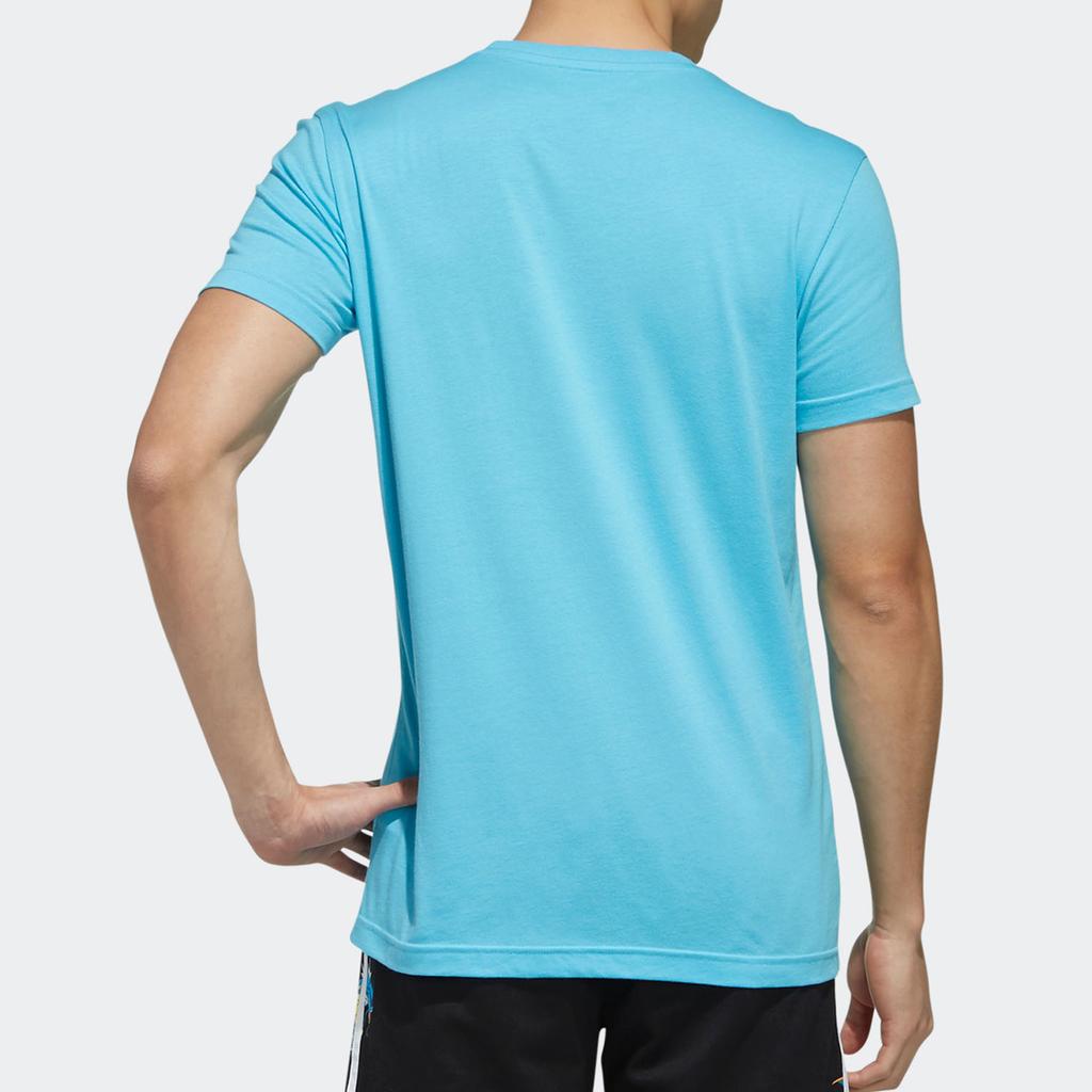Adidas Neo X Pokémon Collaboration Round Neck Fitted Straight Short Sleeve T-Shirt Men Tops Blue FM0325