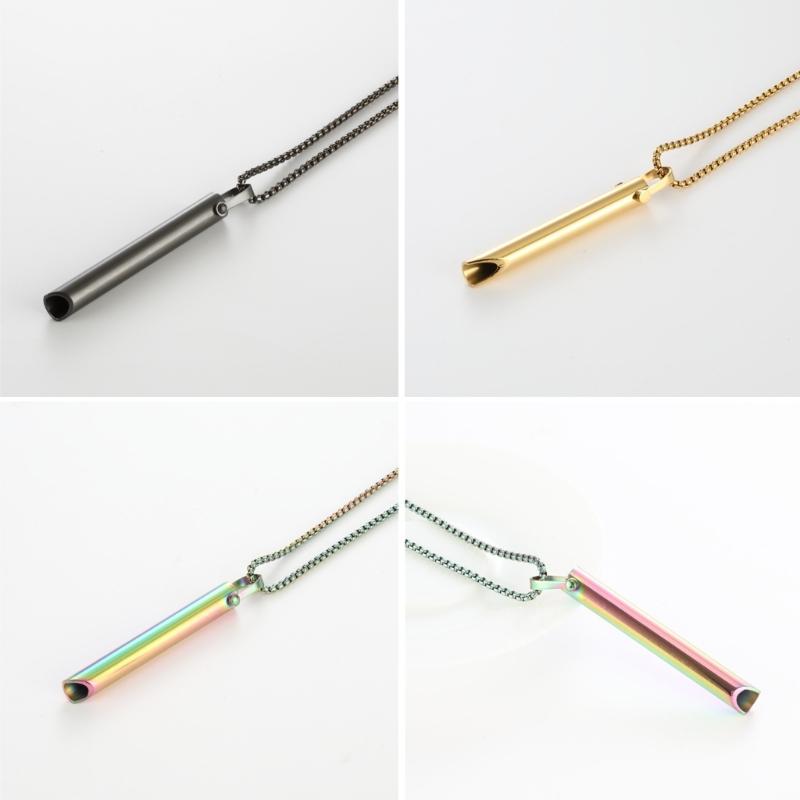 Mindfulness Breathing Necklace Opening Rings Stainless Steel Pendant Necklace Great for Meditation Practice Harmonies