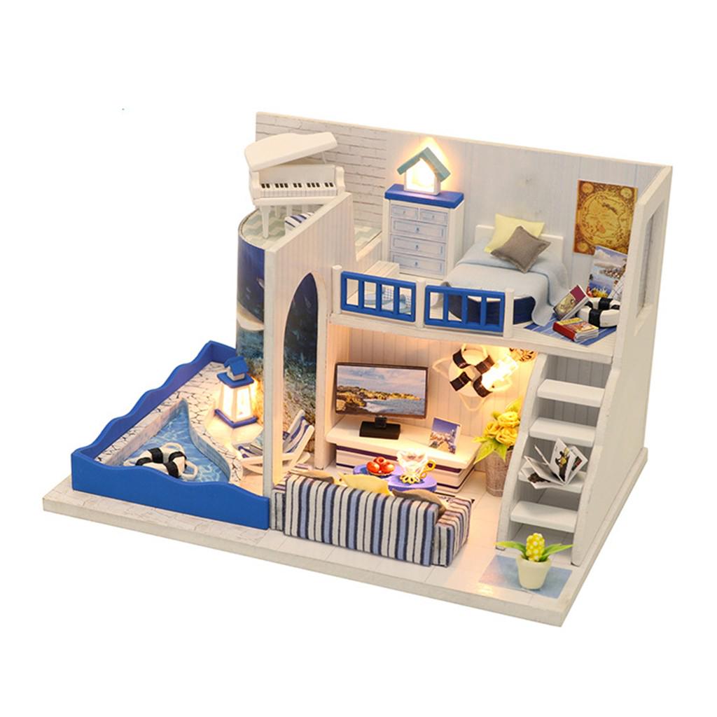 DIY Miniature Dollhouse Furniture Sea Creative Room Decorate Craft Gifts