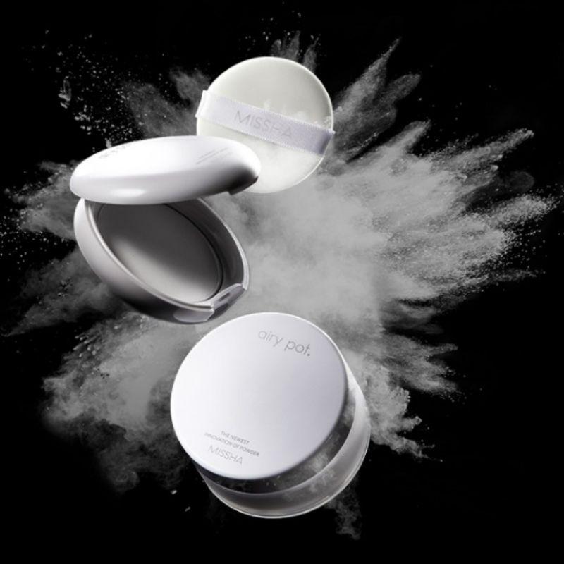 MISSHA Airy Pot Pact Lightweight Blurring Powder Pact Oil Control Setting Powder Korean Makeup 5g