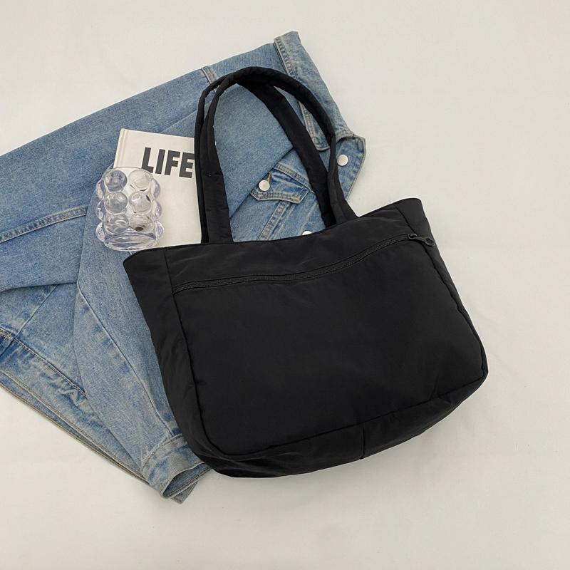 Einfarbige Handtasche, große Kapazität, Damen-Einkaufstasche, Pendler-Umhängetasche