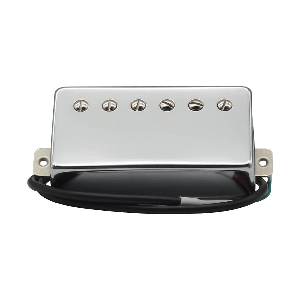 FLEOR Alnico5 Guitar Humbucker Pickup, 4-Wire 7-8K Gold Neck Pickup, Chrome Fit, LP Style, Guitar Pickup Parts
