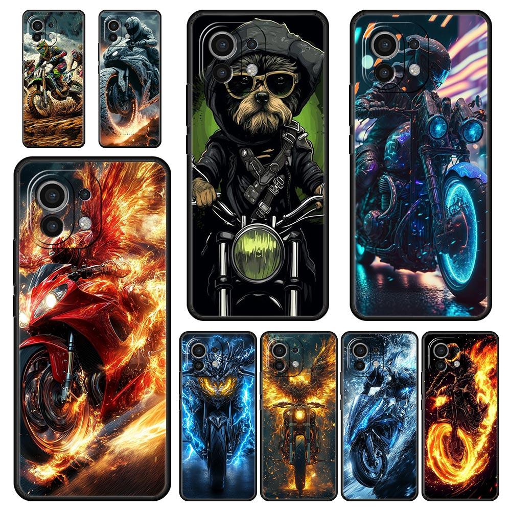 Motorcycle Phone Case Cover for Xiaomi Mi 17 Pro Max 15 14 13 12 11 Ultra 15T 14T 13T 12T 11T Pro Lite Soft TPU Shell Fundas Bag