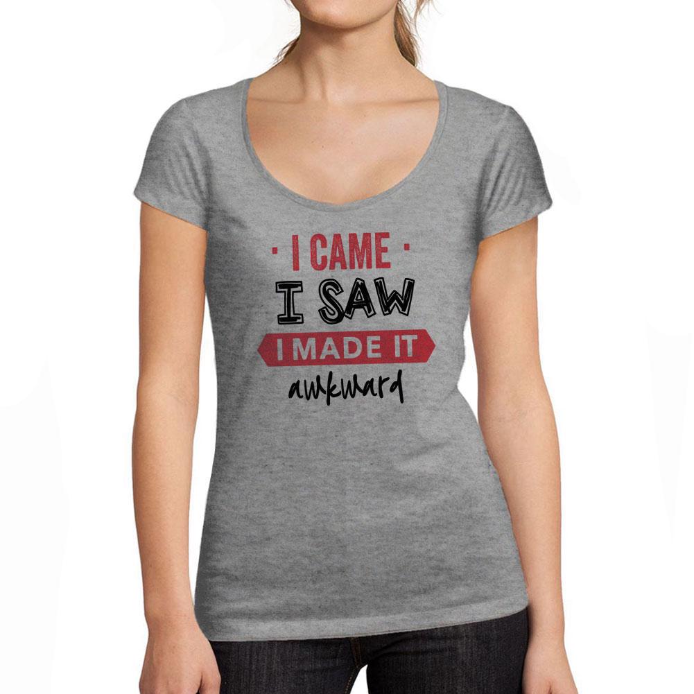 Ultrabasic Tee-Shirt Femme Col Rond Decollete I Came I Saw