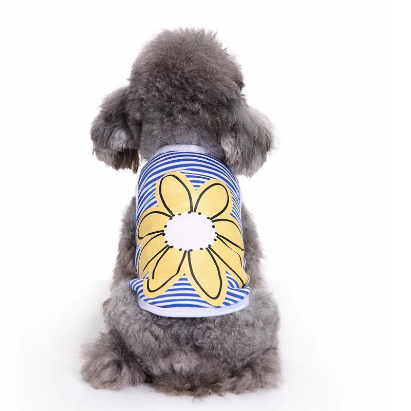 

Striped Cotton Sunflower Dog Vest for Spring and Summer M синий