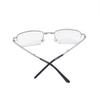 Reading Compact Folding Stylish Metal Senior with Dedicated Leather H6102 [Henghao] Glasses, Half-Rim, Glasses, Frame, Glasses, Case, (Silver, 3.50)