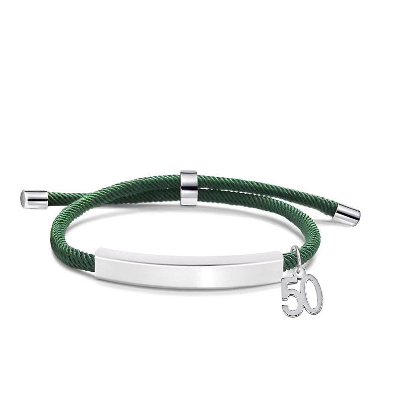 Multi-color Engravable Stainless Steel Bracelet with Number 16 Charm