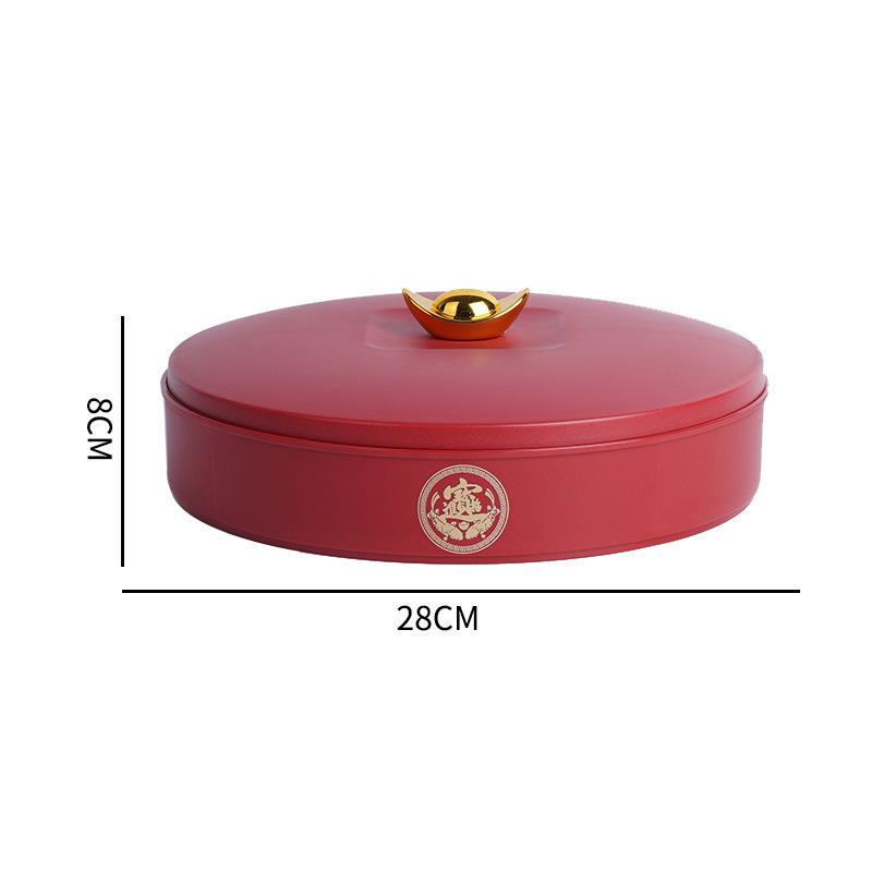 2025 New Year Snack Tray Vintage Chinese Style Simple Storage Box Candy Nut Biscuit Dessert Storage Box Dining Table Decorations